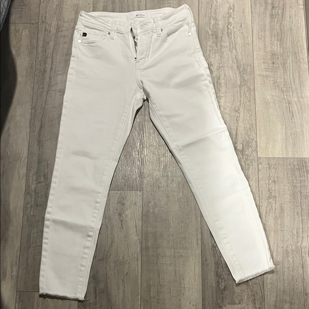 KanCan Women's Bright White Cropped Jeans